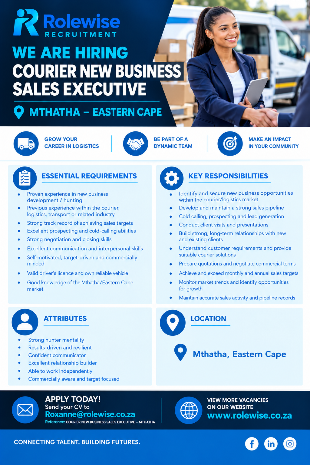New Business Sales Executive (Courier) - Mthatha